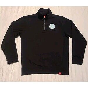 Sportiqe 1/4 Zip Pullover Sweatshirt Black Men Med Casual Preppy Biz Work Grunge